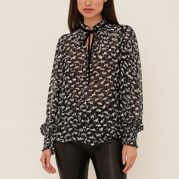 Zara Tops - Brand new with tags! Zara Black and White Dog print  Blouse